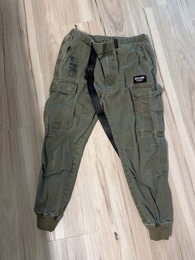 Olive Green Cargo Jogger Pants
